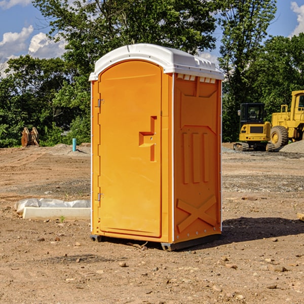 can i customize the exterior of the porta potties with my event logo or branding in Emerado